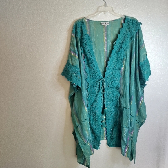 NJ Couture Boho Laced Beach Cover Up Sz M/L - Picture 2 of 9